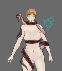  annydelt bottomless chie_satonaka coils disney eye_roll femsub hypnotic_eyes kaa kaa_eyes maledom nude open_mouth persona_(series) persona_4 snake the_jungle_book topless 