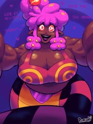  cleavage dark_skin femdom hypnotic_eyes original pink_hair pov pov_sub psyfly ring_eyes snake_girl sugar_(psyfly) text 