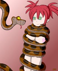 blush bottomless breasts coils disgaea disney etna femsub happy_trance hypnotic_eyes kaa kaa_eyes kaafan33 large_breasts nipples nude red_hair smile snake spiral_eyes symbol_in_eyes the_jungle_book topless