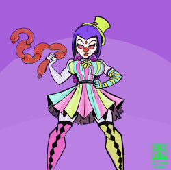  alternate_costume clothed clown clown_girl clownification corruption dc_comics femsub happy_trance makeup mr_scade raven spiral_eyes teen_titans 