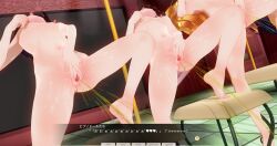 3d black_hair blonde_hair bottomless breasts custom_maid_3d_2 drool empty_eyes expressionless femsub large_breasts long_hair masturbation multiple_girls nipples nude orgasm small_breasts tagme tattoo text topless translated urination xenon3131_mc