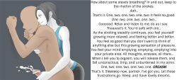  black_hair bottomless caption caption_only censored consensual cum cumming_out_brain erection femdom handjob heterosexual leggings lolivia_(manipper) malesub manip masturbation nintendo nude orgasm orgasm_command penis ponytail sitougara sweat text topless white_skin wii_fit wii_fit_trainer 