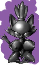 blaze_the_cat bottomless breasts cat_girl corruption cum drool empty_eyes female_only femsub furry large_breasts latex nude open_mouth pussy sonic_the_hedgehog_(series) symbol_in_eyes tongue tongue_out topless