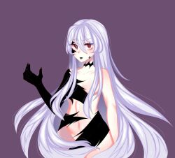  amalia_(cherrylove33) bare_shoulders black_lipstick body_markings breasts cherry_love33 digimon digimon_xros_wars facial_markings femsub lipstick looking_at_viewer makeup original pinky_(artist) possession purple_background red_eyes simple_background slit_pupils very_long_hair white_hair 