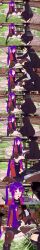  absurdres ahegao anoni_(anoni_hypno) anoni_hypno black_hair breast_grab clothed cum dialogue english_text femsub groping hair_covering_one_eye long_hair maledom orgasm original panties posing purple_eyes purple_hair short_hair spread_legs tears text tongue tongue_out underwear 