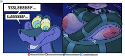  blush breasts cat_girl disney femsub furry hypnotic_eyes iamaneagle kaa kaa_eyes maledom nipples original sleep_command snake snake_boy socket_(iamaneagle) speech_bubble tagme text the_jungle_book 