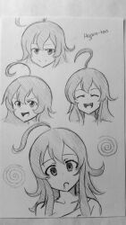 absurdres comic drool empty_eyes hypno-tan long_hair myuk open_mouth original smile spiral text traditional