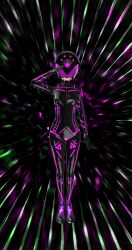  3d absurdres bodysuit breasts complex_background custom_maid_3d_2 cyber-sexaroid_(dndniwana3s) drone expressionless female_only femsub gloves helmet momo_usagi original purple_hair saluting short_hair solo standing standing_at_attention tech_control visor zipper 