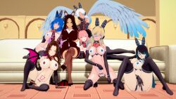 3d barcode black_hair blake_(blakiee) blonde_hair blue_eyes blue_hair blue_lipstick blush body_writing breasts brown_hair bunny_boy bunny_ears bunny_girl bunnybots_(milena) cat_boy clothed_exposure collar couch crotch_tattoo cuffs demon demon_girl dog_girl dress eyeshadow femboy femdom femsub fox_ears fox_girl gloves green_eyes happy_trance high_heels horns jamie_(blakiee) kitsune_girl kneeling koikatsu! lipstick liz_(blakiee) lying malesub masturbation milena milena_(milena) multiple_girls multiple_subs navel opera_gloves pasties pink_hair posing red ribbon robot robot_boy robot_girl robotization sitting succubus tech_control thighhighs wings