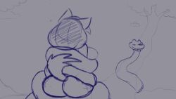  animated ass breasts chubby cleavage coils disney dog_girl femsub furry iamaneagle kaa large_ass large_breasts maledom monochrome nipples nude original sheebe_(iamaneagle) short_hair sketch sleeping snake snoring sound the_jungle_book video voice_acted 