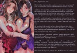  aerith_gainsborough aoin breasts caption caption_only cleavage dress dress_lift earrings femdom final_fantasy final_fantasy_vii jewelry large_breasts looking_at_viewer manip multiple_doms overlordmiles_(manipper) pov pov_sub symmetrical_docking text tifa_lockhart 