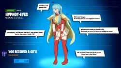  absurdres armor blue_background blue_hair blush cape confused dazed drool eirika_(fire_emblem) eyebrows_visible_through_hair femsub fire_emblem fire_emblem_heroes fire_emblem_the_sacred_stones fortnite gloves gradient_background hypnot-eyes leaning_forward nintendo open_mouth short_skirt simple_background skirt slouching text thighhighs thighs transparenttexture weak_resistance 