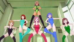 3d body_control brown_hair femdom femsub haigure haigure_ayami haigure_ayami_(artist) happy_trance leotard original raygun