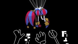 alternate_costume animated caine_(the_amazing_digital_circus) clown clown_girl femsub gangle_(the_amazing_digital_circus) hat jax_(the_amazing_digital_circus) kinger music pomni ragatha scar_blue smile sound tagme the_amazing_digital_circus unhappy_trance video zooble