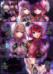  cleavage corruption empty_eyes female_only femsub hyoui_lover large_breasts mythra_(xenoblade) nintendo open_mouth possession pyra_(xenoblade) xenoblade_chronicles xenoblade_chronicles_2 