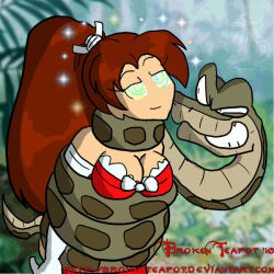 breasts brokenteapot brown_hair coils dazed disney fatal_fury female_only femsub happy_trance hypnotic_eyes kaa kaa_eyes king_of_fighters large_breasts long_hair mai_shiranui snake the_jungle_book