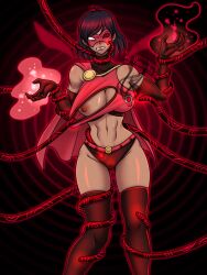  body_markings breasts corruption drool exposed_chest femsub gloves large_breasts mask milf opera_gloves original porniky r&#039;hyll_(polishguy+porniky) resisting scarlet_smasher_(polmanning) short_hair spiral super_hero tan_skin tentacles thighhighs 
