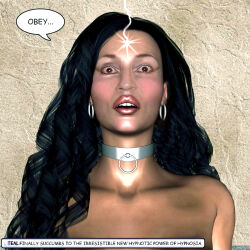 3d black_hair brown_eyes female_only femsub long_hair looking_at_viewer open_mouth original text topless western