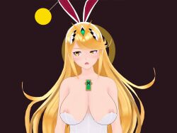  3d animated animated_gif blonde_hair bunny_ears bunny_girl bunnysuit dazed female_only femsub hair_ornament heavy_eyelids koikatsu! long_hair lunastra mythra_(xenoblade) nintendo xenoblade_chronicles xenoblade_chronicles_2 yellow_eyes 