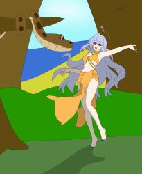  alternate_costume bare_legs barefoot blue_hair breasts crossover dancer dancing disney feet femsub harem_outfit honkai_star_rail hypnotic_eyes kaa kaa_eyes legs long_hair maledom midriff nail_polish navel outdoors robin_(honkai_star_rail) sutralium the_jungle_book toenail_polish 