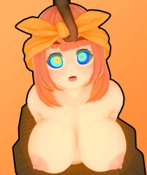  3d 9191h animated animated_eyes_only animated_gif blush bottomless breasts chubby dazed female_only femsub happy_trance headband kaa_eyes kirsten_(9191h) large_breasts nipples nude open_mouth orange_hair original short_hair snake topless 
