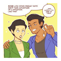 black_hair efalabrino empty_eyes femsub humor maledom necklace original pocket_watch ram&oacute;n_(msmith322) short_hair speech_bubble tagme text