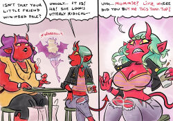 bimbofication breast_expansion confused demon_girl female_only horns large_breasts mr-dna original succubus surprised