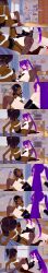  absurdres anoni_(anoni_hypno) anoni_hypno black_hair blue_eyes blush bra censored closed_eyes collar dark_skin dialogue english_text erect_nipples erect_nipples_under_clothes female_only femdom femsub gloves long_hair mous_carter_(anoni_hypno) multiple_girls opera_gloves original purple_eyes purple_hair short_hair spiral spiral_eyes sweat text tongue tongue_out tribadism underwear yuri 