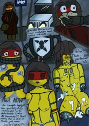 amputee black_hair black_lipstick black_skin breasts countryhumans cum cum_in_pussy femsub licking pussy quadruple_amputee robot robot_girl robotization sex_toy symbol_in_eyes yellow_skin