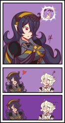 alternate_costume alternate_hair_color aura black_hair blush camilla_(fire_emblem_fates) comic confused corrin_(fire_emblem) corruption crossed_arms crossover dual_persona evil_smile femdom femsub fire_emblem glowing glowing_eyes hair_covering_one_eye happy_trance heart hug hypnotized_dom hypnotized_hypnotist long_hair open_mouth possession purple_hair raydango red_eyes short_hair smile super_smash_bros. white_hair