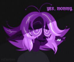 elf_ears ghostlyreflection original piercing purple_eyes purple_hair purple_skin ring_eyes tagme text