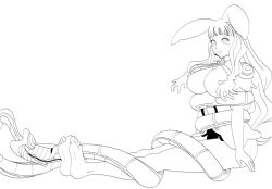 animal_ears barefoot breasts bunny_girl coils disney feet femsub foot_licking greyscale happy_trance hypnotic_eyes jimryu kaa large_breasts licking melona monochrome queens_blade ring_eyes snake the_jungle_book tongue