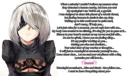 absurdres caption caption_only female_only femdom frombeyond_(manipper) hews_hack hypnotic_kiss kissing manip nier nier_automata pov pov_sub robot text whisper_(manipper) yorha_no._2_type_b