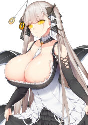 azur_lane breasts cleavage collar earrings expressionless female_only femsub formidable_(azur_lane) grey_hair hair_ribbon huge_breasts jewelry long_hair looking_at_viewer maid manip misterman4_(manipper) pendulum ribbon tagme twintails