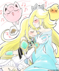 bare_shoulders blonde_hair blush breast_fondling breasts crown dream drool earrings eromame femsub groping happy_trance hypnotic_audio hypnotic_music hypnotic_voice jewelry jigglypuff luma multiple_girls multiple_subs mythra_(xenoblade) nintendo pokemon pokemon_(creature) princess_rosalina signature sleeping sub_on_sub super_mario_bros. super_mario_galaxy sweat thought_bubble very_long_hair xenoblade_chronicles xenoblade_chronicles_2 yuri