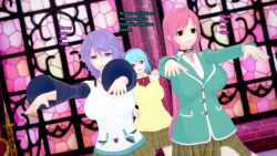 3d blue_hair empty_eyes femdom femsub heart_eyes kurumu_kurono mizore_shirayuki moka_akashiya pink_hair purple_hair rosario+vampire sonrio12 text zombie_walk