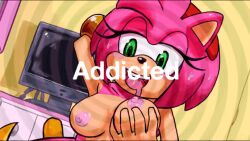 amy_rose animated animated_gif ars99 ass bikini_bottom breasts clothed feet femdom furry hammer hedgehog_girl love manip pink_hair pink_skin pov_sub pussy seizure_warning sonic_the_hedgehog_(series) spiral subliminal text