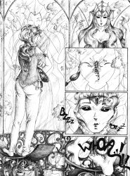 antenna bee_girl bee_queen black_sclera comic elf honey justsketchingviolets long_hair short_hair