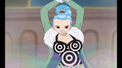  animated blue_hair breasts cleavage dancing evil_smile female_only femdom hypnosex_(manipper) hypnotic_clothing hypnotic_dance large_breasts long_hair looking_at_viewer nefertari_vivi one_piece polmanning ponytail pov pov_sub smile sound story tagme video voice_acted 