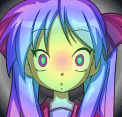  animated animated_gif expressionless female_only femdom femsub greasyi_(manipper) hypnotic_screen kagami_hiiragi long_hair lucky_star manip p.chronos purple_hair ring_eyes simple_background solo 