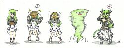  alternate_costume androgynous_dom animal_ears aura blush breasts c.c. cat_ears cat_girl cat_tail choker cleavage clothed code_geass dress femsub glowing green_hair hair_growth hand_on_hip heart hypnotic_mask kingnanamine87 lipstick living_costume long_hair makeup mask_of_loki non-binary_dom possession sequence shrunken_irises simple_background smile speech_bubble tail the_mask transformation very_long_hair white_background 