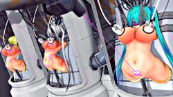  3d ahoge beam blonde_hair blue_hair blush bottomless brain_injection breasts cables corruption custom_maid_3d_2 cyan_hair esther_r18 female_only femsub gene_(pso2) grey_hair huge_breasts lactation large_breasts matoi_(phantasy_star) milk milking milking_machine multicolored_hair multiple_girls multiple_subs navel nude open_mouth phantasy_star_(series) phantasy_star_online_2 pubic_hair restrained sex tears tech_control topless tubes twintails uchinoko_esther_(esther_r18) vaginal visor 