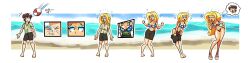  aware beach bikini bikini_bottom bikini_top blonde_hair blue_eyes body_control brown_eyes brown_hair character_request confused copyright_request eyeshadow femsub flag_bikini fourth_of_july hair_color_change hair_growth high_heels lipstick long_hair malesub muttedtoons outdoors sequence short_hair symbol tan_skin thong transformation transgender 