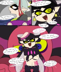  body_swap callie_(splatoon) choker comic dezzy dialogue dj_octavio hypnoshades kimono marie_(splatoon) nintendo octarian panties possession purple_eyes restrained splatoon squid_sisters tattoo yellow_eyes 