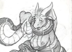 breasts coils dazed disney dragon_girl femsub furry greyscale hypnotic_eyes kaa large_breasts monochrome nipples ring_eyes sketch snake the_jungle_book traditional undressing