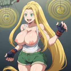 ai_art beatrix_amerhauser blonde_hair empty_eyes femsub happy_trance large_breasts long_hair nipples pendulum spiral_eyes zom_100_zombie_ni_naru_made_ni_shitai_100_no_koto