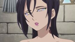  animated animated_eyes_only animated_gif black_hair dazed drool female_only femsub hypnoner_(manipper) kaa_eyes manip merlin_(the_seven_deadly_sins) open_mouth short_hair the_seven_deadly_sins 