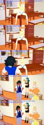  absurdres ash_ketchum bikini bikini_bottom bikini_top black_hair blonde_hair blue_eyes brown_eyes brown_hair clothed daisy_(pokemon) delia_ketchum dialogue empty_eyes english_text expressionless femsub green_hair horokeu maledom misty mother_and_son multiple_girls multiple_subs nintendo officer_jenny orange_eyes pokemon pokemon_(anime) red_eyes saluting short_hair squatting standing_at_attention text v 