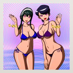  9zolwikame6 black_hair femsub happy_trance hypnotized_hypnotist komi_can't_communicate komi_shuuko large_breasts pendulum short_hair smile spiral spiral_eyes spy_x_family swimsuit yor_briar 