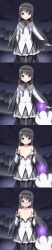  before_and_after black_hair blush collarbone empty_eyes exposed_chest female_only femsub hair_band homura_akemi hypnotic_accessory kyubey long_hair magical_girl pantyhose paradox puella_magi_madoka_magica ribbon school_uniform skirt small_breasts solo undressing 